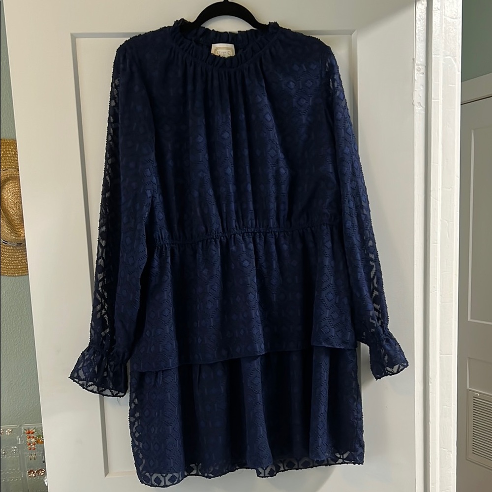 Sail to Sable Navy Tiered Ruffle Dress, XXL